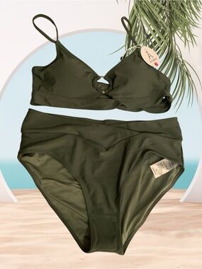 Anrabess Olive Green Bikini Set
